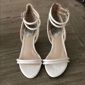 Vince Camuto White Strappy Wedges Size 10
